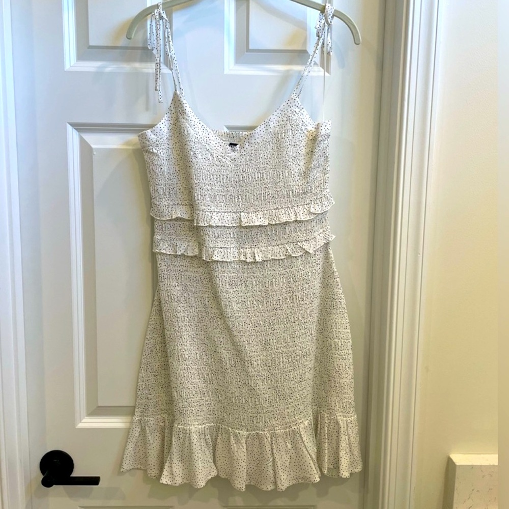 White Ruffle Sleeveless Dress